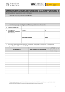 Formulario de solicitud - Universitat de València
