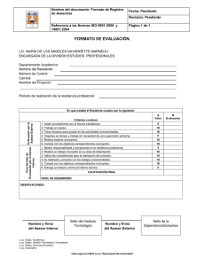 Formato de Evaluación - Instituto Tecnológico de Chetumal
