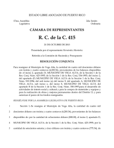 R. C. de la C. 415 CÁMARA DE REPRESENTANTES