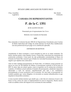P. de la C. 1351 CAMARA DE REPRESENTANTES