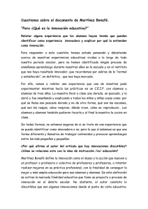 Cuestiones sobre el documento de Martínez Bonafé.