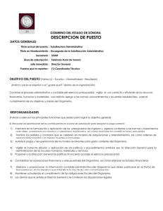 Subdirectora Administrativa - Gobierno del Estado de Sonora