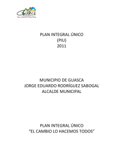 PLAN INTEGRAL ÚNICO (PIU) 2011