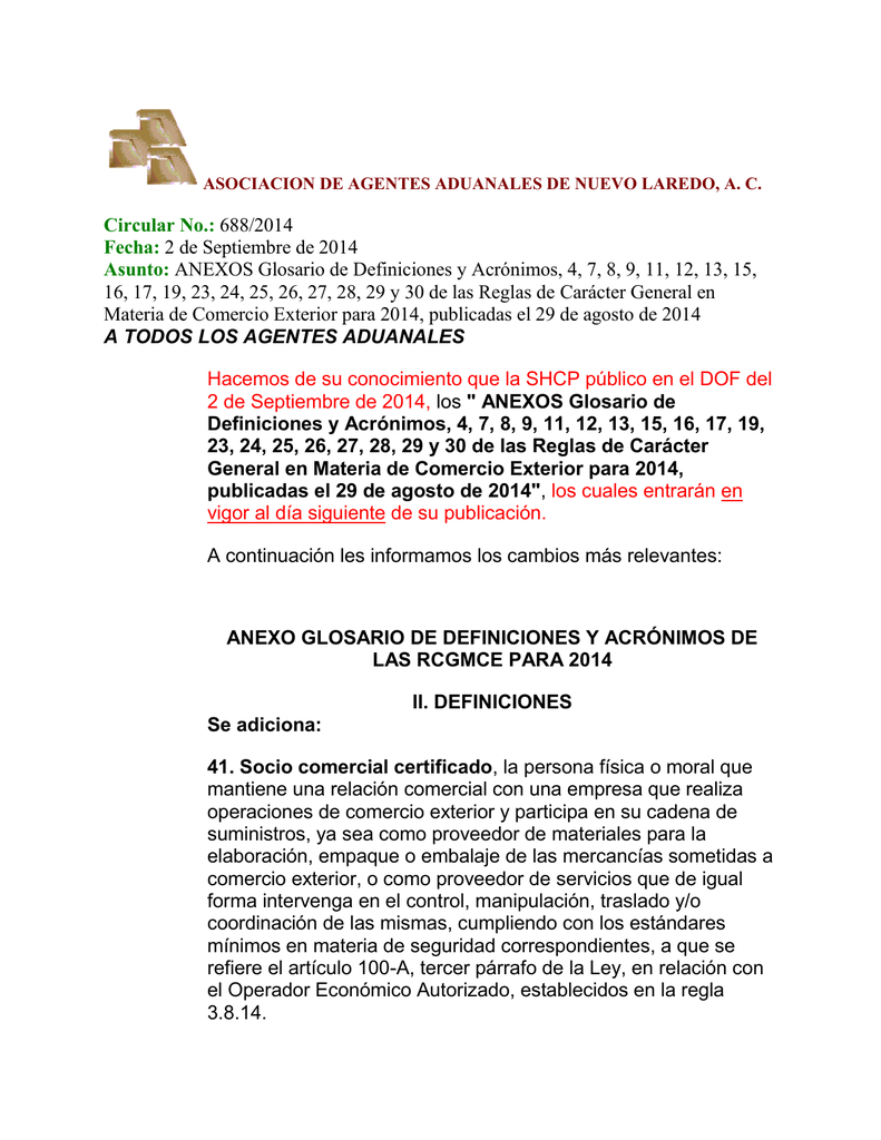 Anexo 29 Reglas Caracter General Materia Comercio Exterior