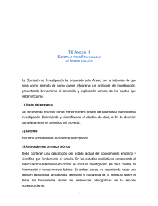 T0 Anexo II Ejemplo para Protocolo de Investigación