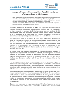Boletín de Prensa Inaugura Seguros Monterrey New York Life moderna