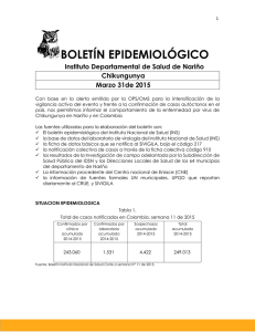 BOLETÍN EPIDEMIOLÓGICO Instituto Departamental de Salud de Nariño Chikungunya Marzo 31de 2015