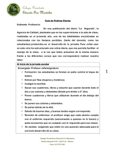Guía rutinas diarias - Colegio Presidente Eduardo Frei Montalva