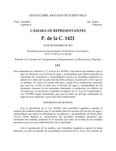 P. de la C. 1421 CÁMARA DE REPRESENTANTES