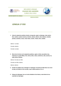 Refuerzo verano 1&ordm; ESO