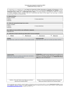 Formulario para el ejercicio de derechos ARCO FUNDACIÓN