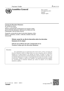 A Asamblea General Naciones Unidas Consejo de Derechos Humanos