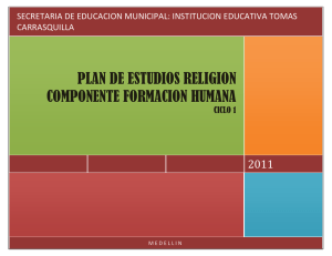 Religion ciclo 1 - Institución Educativa Tomás Carrasquilla No. 2
