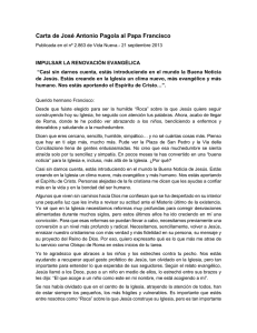 "Impulsar la renovación de la Iglesia" Carta de José Antonio