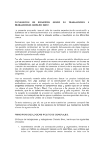 DECLARACION DE PRINCIPIOS GRUPO DE TRABAJADORES Y