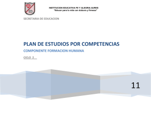 11 PLAN DE ESTUDIOS POR COMPETENCIAS COMPONENTE FORMACION HUMANA SECRETARIA DE EDUCACION