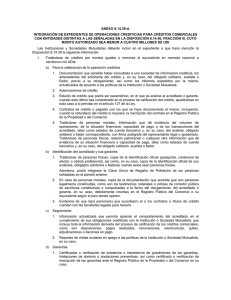 ANEXO 8.14.39-d. INTEGRACIÓN DE EXPEDIENTES DE OPERACIONES CREDITICIAS PARA CRÉDITOS COMERCIALES