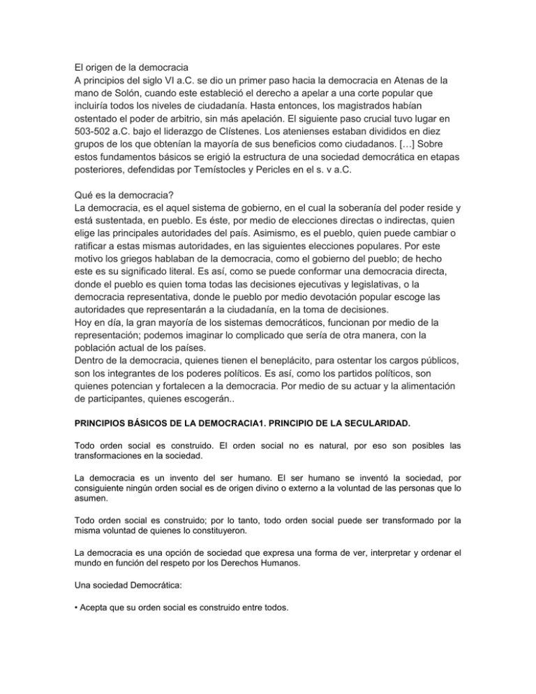 El origen de la democracia