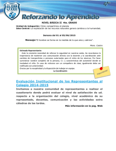 Evaluación Institucional de los Representantes al Colegio 2014-2015