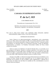 P. de la C. 815 CAMARA DE REPRESENTANTES