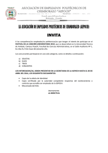 LA ASOCIACIÓN DE EMPLEADOS POLITÉCNICOS DE CHIMBORAZO (AEPOCH) INVITA CHIMBORAZO “AEPOCH”