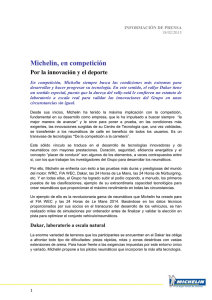 Michelin, en competición Por la innovación y el deporte