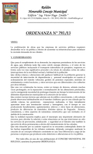 Ordenanza N ° 793 – 2013