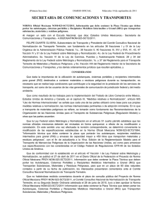 NORMA Oficial Mexicana NOM-023-SCT2/2011, Información que