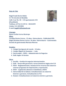 Hoja de Vida Hugh Frank Davies Rubio CC 70.126.666 de Medellín