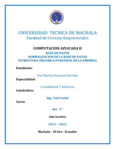 UNIVERSIDAD  TECNICA DE MACHALA Facultad de Ciencias Empresariales COMPUTACION APLICADA II