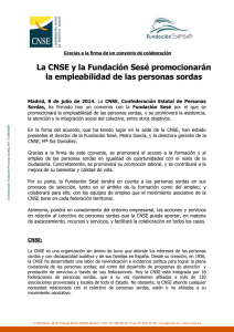 La CNSE y la Fundación Sesé promocionarán
