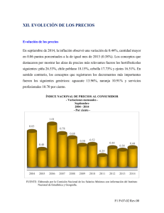 XII. EVOLUCIÓN DE LOS PRECIOS