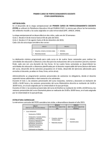 PRIMER CURSO DE PERFECCIONAMIENTO DOCENTE ETAPA SEMIPRESENCIAL  METODOLOGÍA