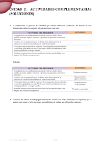 Solucionario de las actividades complementarias · Unidad 2