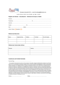 Ferreteria Industrial S.R.L  e-mail: Registro de Clientes