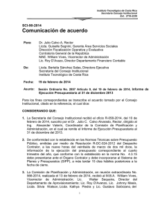 Comunicación de acuerdo SCI-90-2014