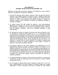 GUIA UNIDAD III SISTEMA DE SOLUCIÓN DE ECUACIONES 3X3
