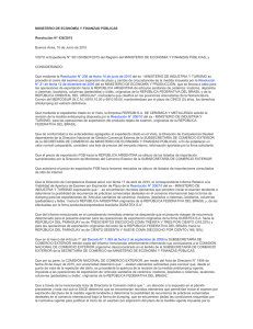 MINISTERIO DE ECONOMÍA Y FINANZAS PÚBLICAS Resolución N° 436/2015