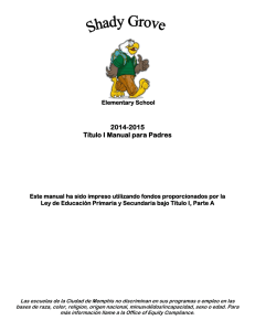 Elementary School 2014-2015 Título I Manual para Padres Este