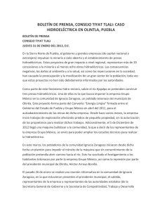 Consejo Tiyat Tlali: Caso hidroeléctrica en Olintla, Puebla