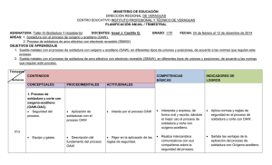 MINISTERIO DE EDUCACIÓN PLANIFICACIÓN ANUAL / TRIMESTRAL ASIGNATURA: ÁREAS: