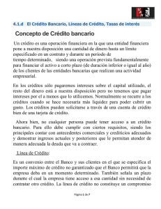 4.1.d El Crédito Bancario Líneas de Crédito Tasas de interés