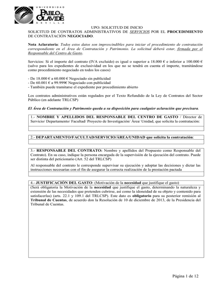 Procedimiento Negociado Servicios