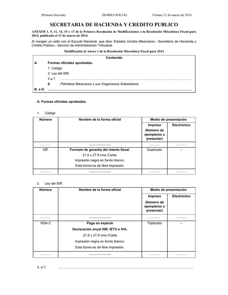 Anexos Primera Resolución