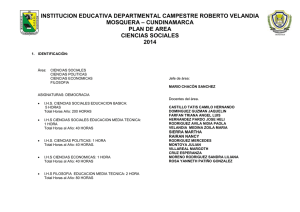 INSTITUCION EDUCATIVA DEPARTMENTAL CAMPESTRE ROBERTO VELANDIA – CUNDINAMARCA MOSQUERA PLAN DE AREA