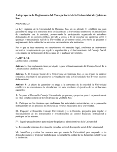 Reglamento de Organización y Funcionalidad del Consejo Social