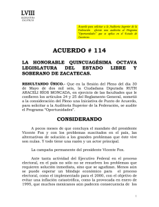 acuerdo # 114 - Congreso del Estado de Zacatecas