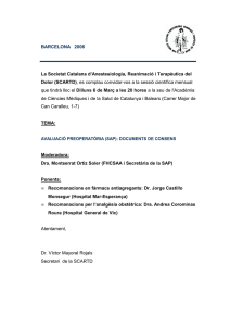 AVALUACIÓ PREOPERATÒRIA (SAP): DOCUMENTS DE CONSENS