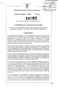 Decreto 0916 de 2013, SUBIR INFORMACI N SIET.