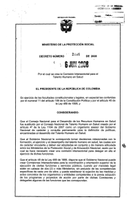 Decreto 2006 de 2008, COMISI N INTERSECTORIAL TALENTO HUMANO EN SALUD.